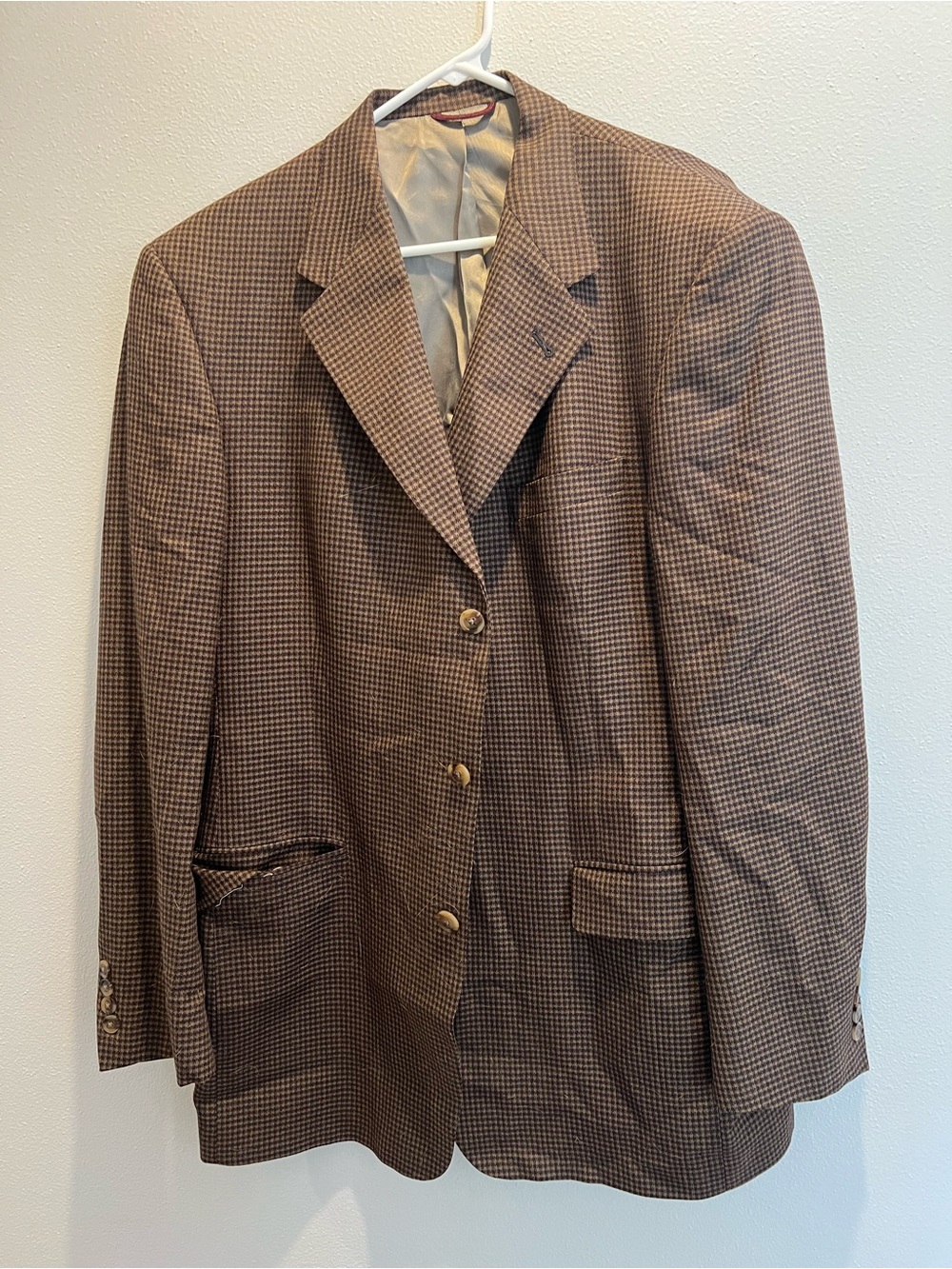 Hart Schaffner Marx Men’s Brown Check Sport Coat Blazer Classic Tailored Jacket